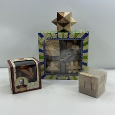 Bundle 3D Wooden Puzzles IQ Brain Teaser Intelligence Game for Adults & Kids