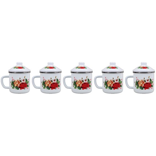 Set reusable enamel mugs - 5,