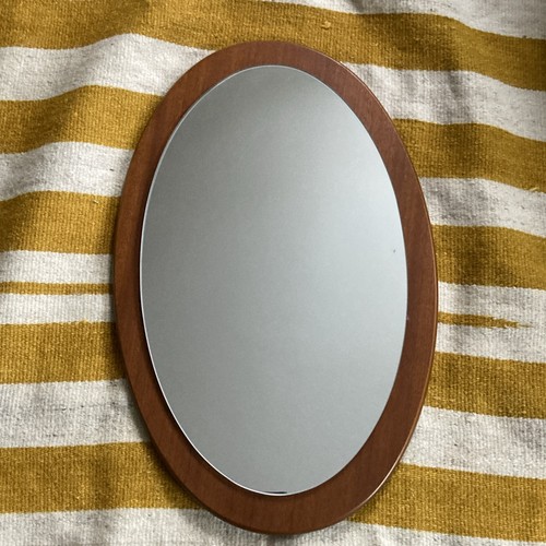 Vintage teak mirror oval - teak,