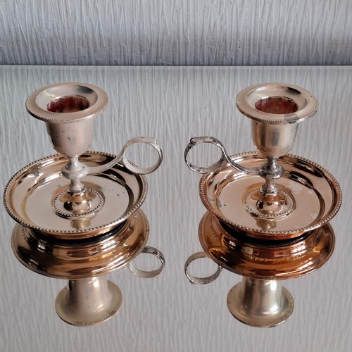 Vintage chamberstick candle - 2x,