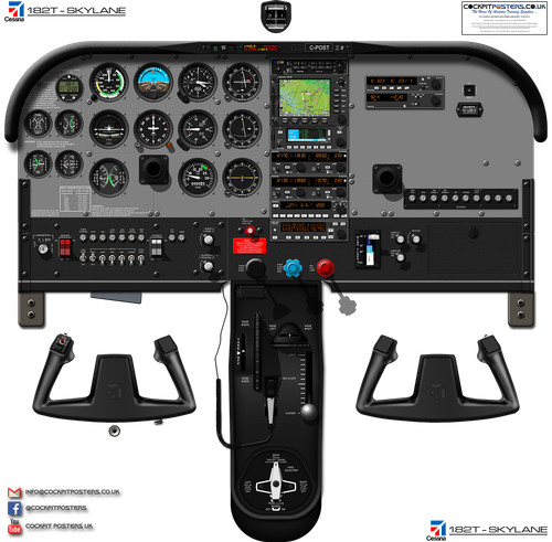 Cessna 182t cockpit poster - cessna,