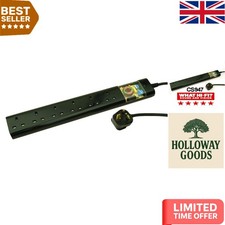 6 Outlets Black Mains Conditioner - Superior Surge Protection & Thermal Safety