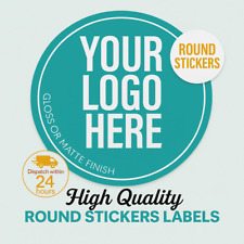 PERSONALISED ROUND PRINTED STICKERS CUSTOM LOGO LABELS BUSINESS GLOSS / MATTE