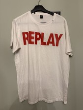 Replay Men's Short Sleeve T-Shirt White Size XL New with Tags 100% Cotton