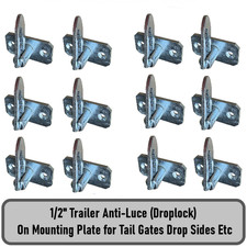 Antiluce Fastener on Plate 19mm Drop Catch Trailer Tailgate Lock Tipper x 12
