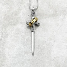 Crowned Sword Pendant Necklace
