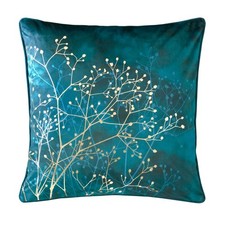 Clarissa Hulse Navy Cushion Gypsophila Stem Velvet Feather Filled 50cm x 50cm