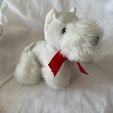 La Senza Scotty Dog Scottish Terrier White Plush Stuffed Animal Tree Ornament