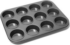 Non stick steel 12 cup shallow
