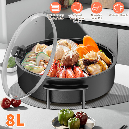 Electric non stick wok with - 4l,