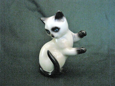 Vintage Goebel W. German Black and White Siamese Cat Kitten Figurine