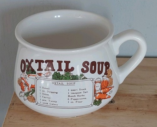 Oxtail soup vintage - soup-, white