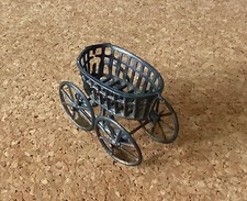 ANTIQUE METAL FRENCH SIMON ET RIVOLLET DOLLHOUSE MINIATURE STROLLER PRAM