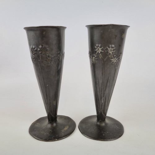 Antique pair pewter art - pair,