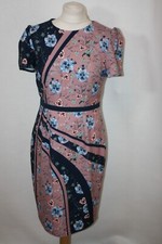 BNWT SIZE 12 LITTLE MISTRESS NAVY FLORAL PRINT MIDI DRESS WITH STRETCH    8341