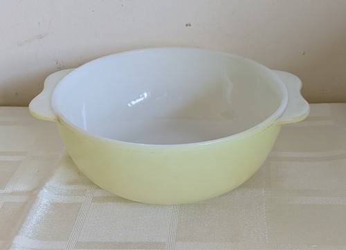 Vintage yellow pyrex casserole - vintage,