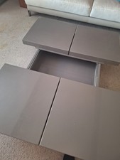 Dwell Stone High Gloss Coffee Table. 110cm X 110cm. Opens up to 150cm