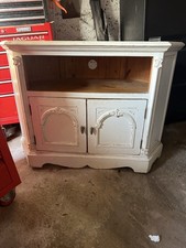 Vintage wooden tv cabinet with doors and drawer