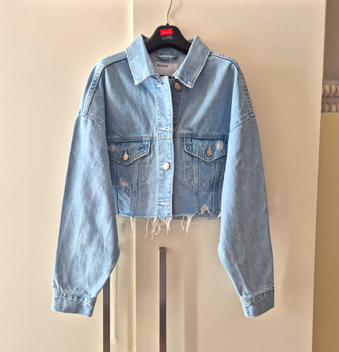 Bershka blue denim cropped - bershka,