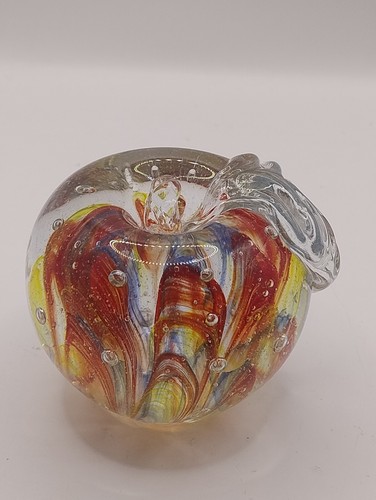 Large heavy art glass - heavy, apple