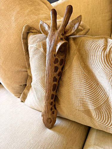 Wooden giraffe head wall - giraffe,