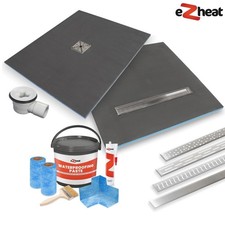 Wet Room Shower Tray Former Kit Tile On Wetroom Walk in Base w/ Drain Linear 