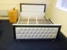 NEW OTTOMAN WHITE FAUX LEATHER