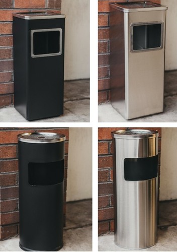 Metal litter rubbish bin - rubbish,