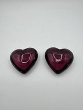 Pair Of Art Glass Ruby Red