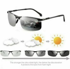 Photochromic Polarised Sunglasses UV400 Polarized Fishing Driving Eyewear Retro