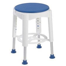 Deluxe Bath Shower Stool with swivel padded Seat Adjustable Height rotating