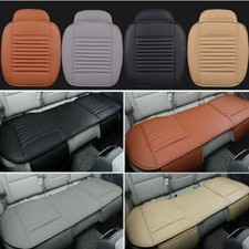 3Pcs Car Front & Rear Seat Chair Cushion PU Leather Soft Pad Cover Protector Mat