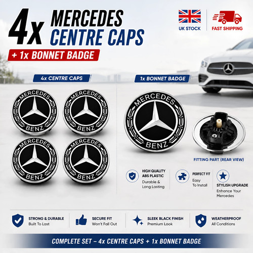 Mercedes black alloy wheel - 4x,