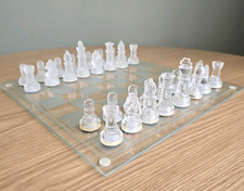 Glass Chess Set Clear Frosted