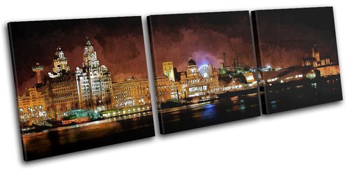 Liverpool skyline watercolour - liverpool,