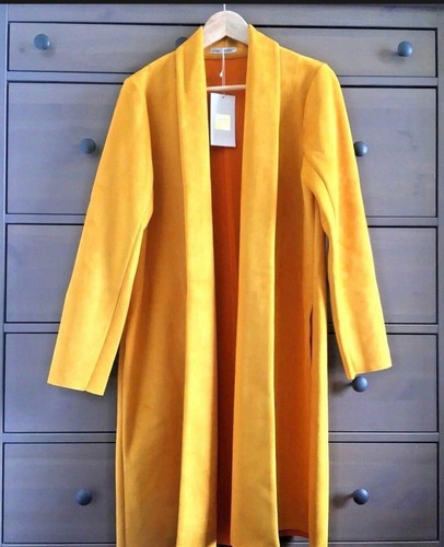 Zara long coat faux - zara, suede