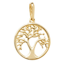 Yellow Gold Tree Of Life Pendant 9ct Hallmarked British Made All Chain Lengths