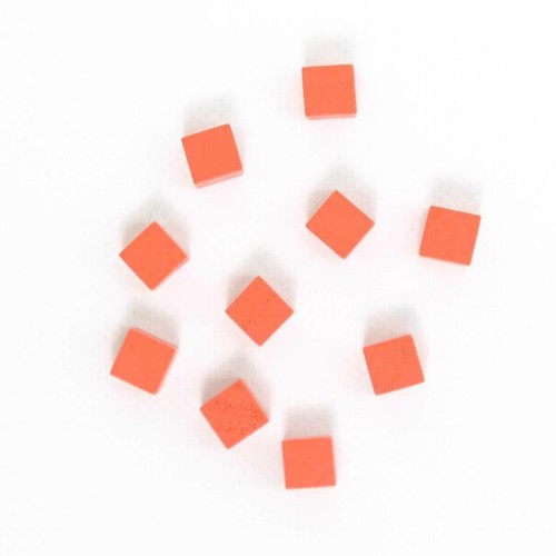 Wooden cubes 8mm dark orange - cubes, x