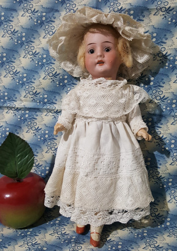 Doll antique lace dress - dress, hat