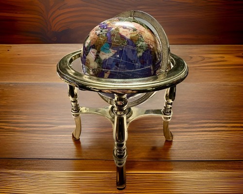 Vintage brass armillary sphere - brass,