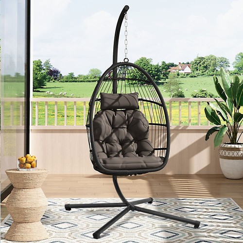 Rattan egg chair swing - chair, outdoor