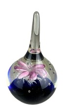 Glass Paperweight Pink And