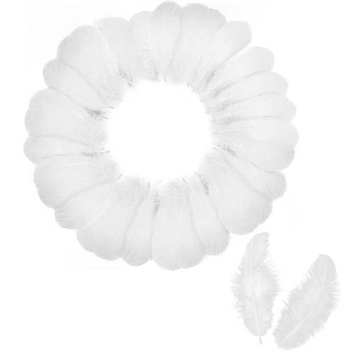 150 pcs white - white, feathers