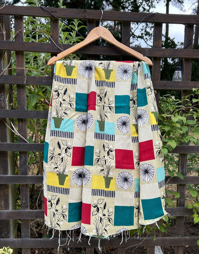 Vintage flowerpot fabric - vintage,