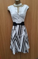 KAREN MILLEN Chic, Striped Summer Shirt Dress UK 12;  US 8; EUR 40
