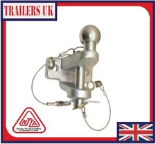 Ball and Pin Hitch, Clevis, 50mm Tow Ball, Tow Bar, Dixon Bate Style, Silver, HD
