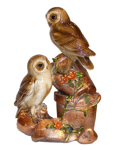 Owls and flower pots fine - pots, art