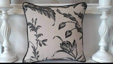 One Laura  Ashley lloyd  Charcoal biscuit  Fabric Cushion Cover 16" piped 