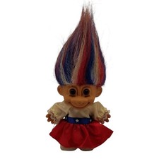 Vintage Russ Troll Doll American USA 4th of July Dress 5 inch Approx