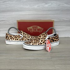 Vans Slip On Leopard Print Shoes Size 6 Trainers New Pumps Gym Party Gym Brown